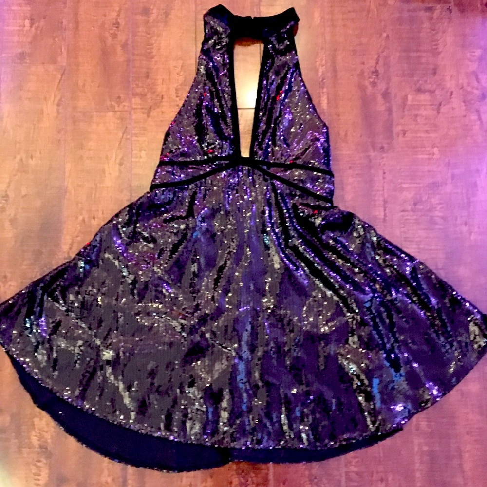 Black sequence dress